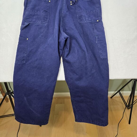 Vtg Carhartt Duck Bib Overalls Canvas Double Knee Mens 42x30 Insulated Quilted - Picture 13 of 16